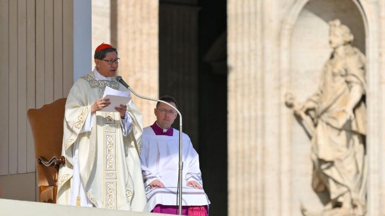 El cardenal Tagle leyó la homilía preparada por el Papa León XIV (VATICAN MEDIA)
