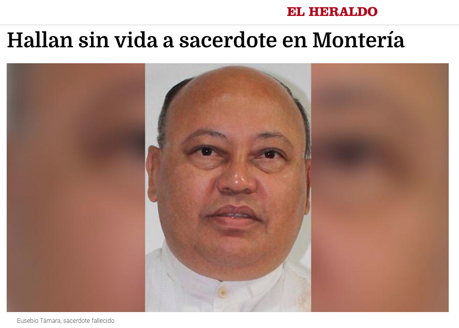 Hallan sin vida a sacerdote en Montería