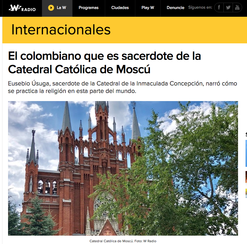El colombiano que es sacerdote de la Catedral Católica de Moscú