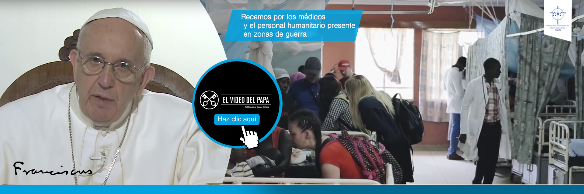 Francisco pide por los médicos y sus colaboradores en zonas de guerra