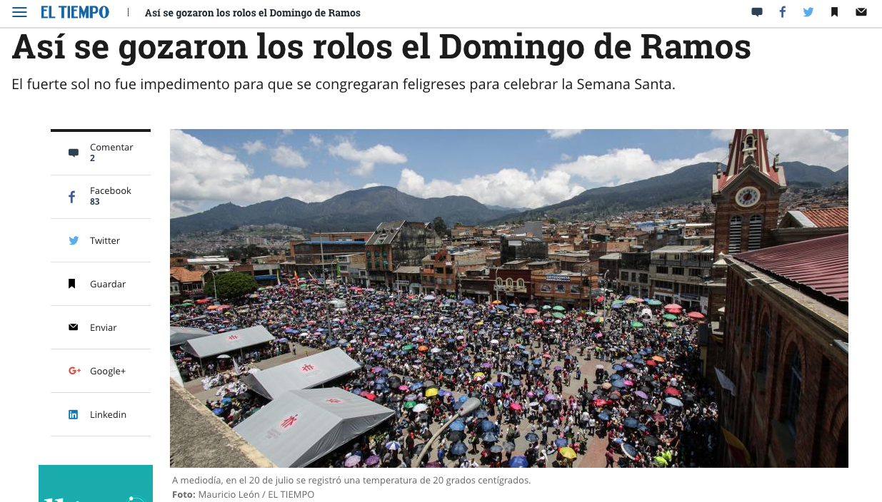 Así se gozaron los rolos el Domingo de Ramos