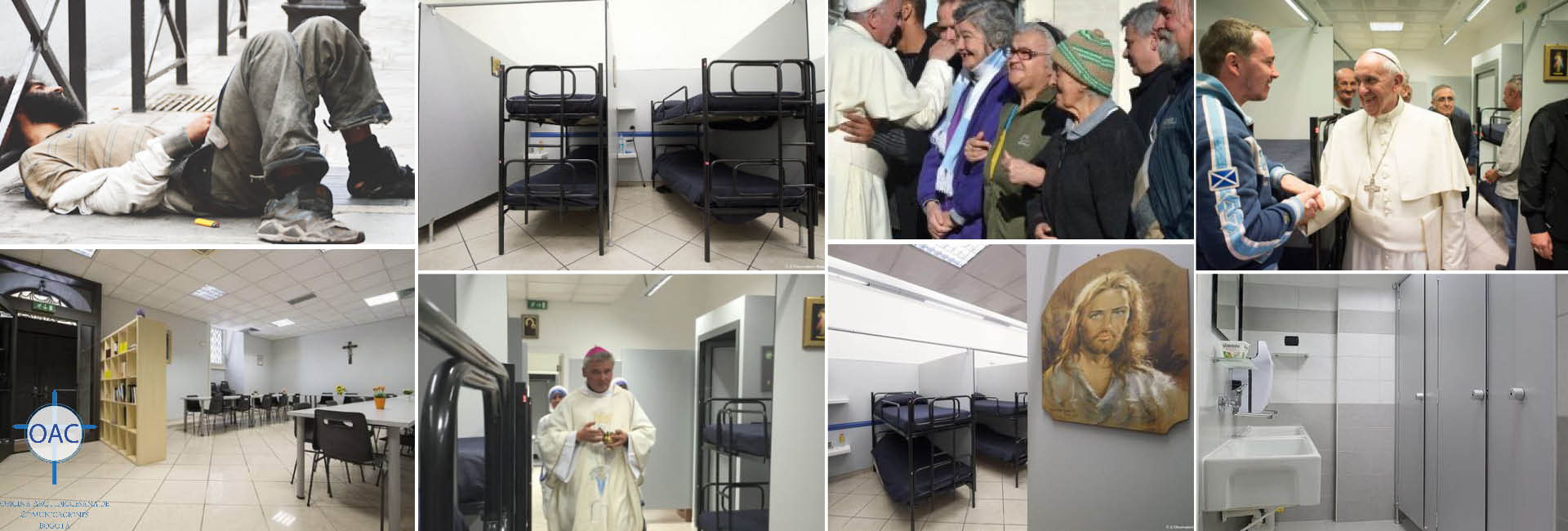 El Papa visitó el nuevo albergue construido para los sin techo en El Vaticano