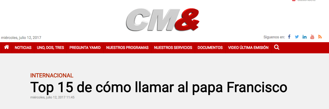 Top 15 de cómo llamar al papa Francisco