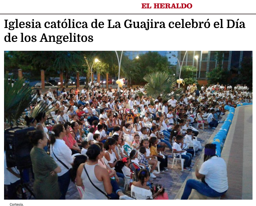 Iglesia católica de La Guajira celebró el Día de los Angelitos