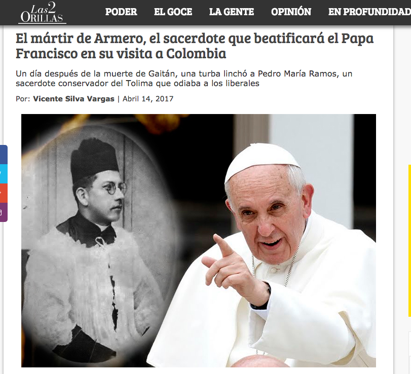 El mártir de Armero, el sacerdote que beatificará el Papa Francisco en su visita a Colombia