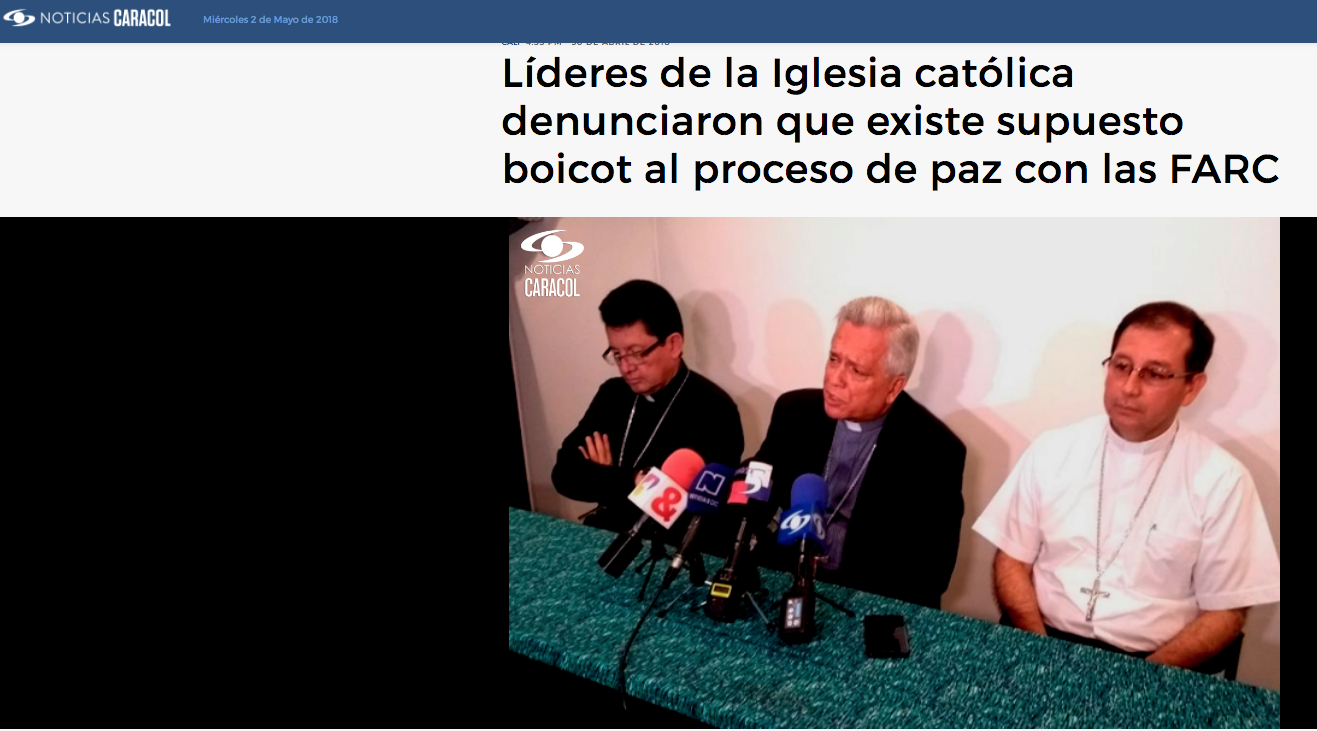 Líderes de la Iglesia católica denunciaron que existe supuesto boicot al proceso de paz con las FARC
