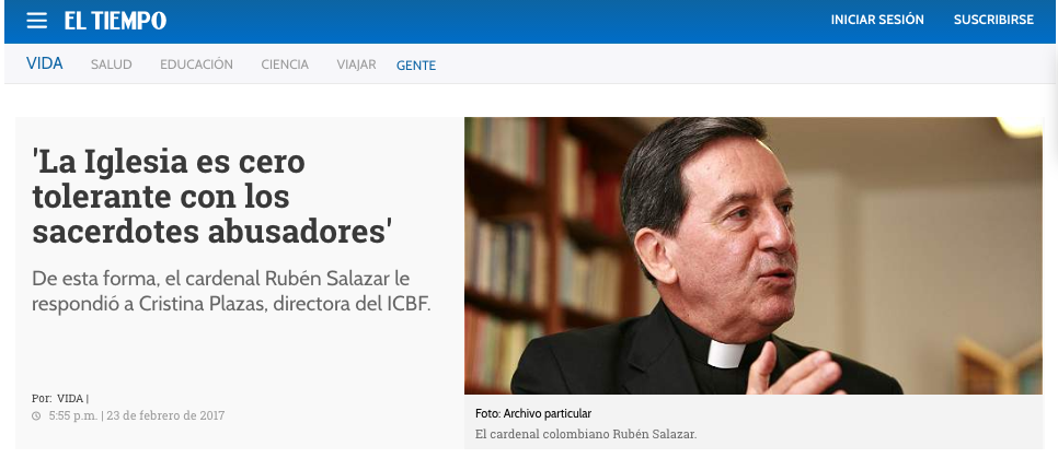 'La Iglesia es cero tolerante con los sacerdotes abusadores'