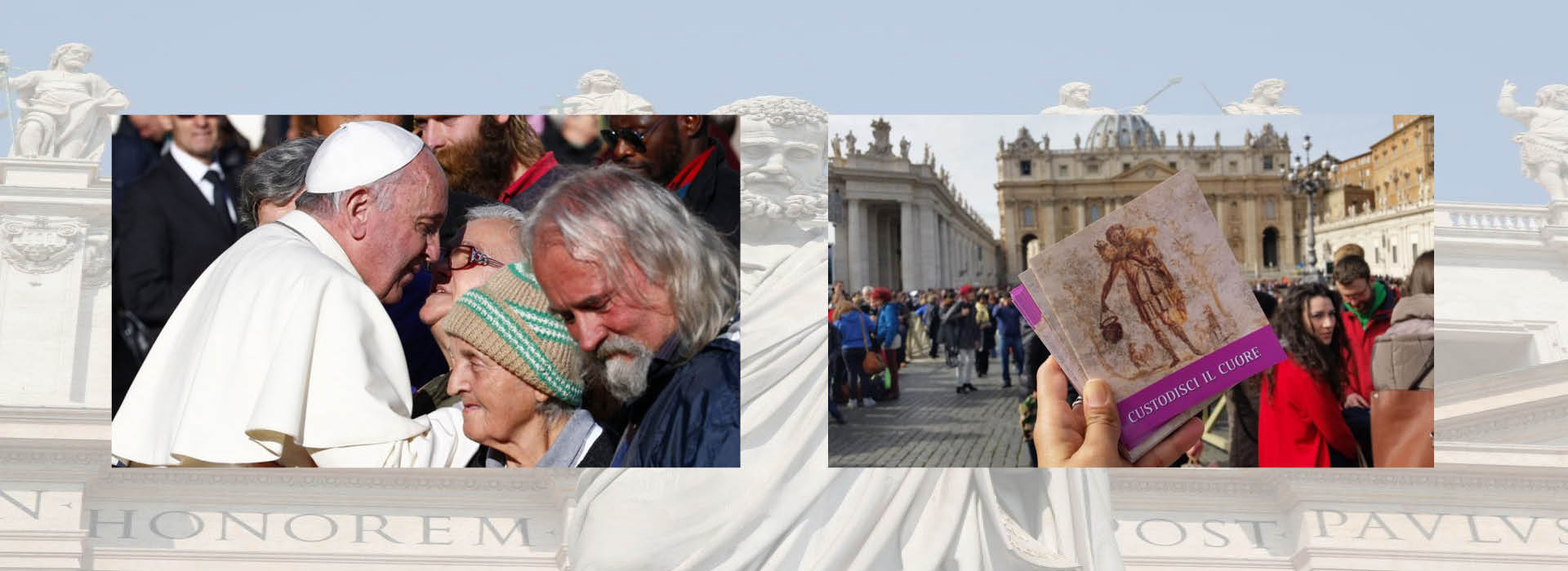 Los “sin techo” de la Plaza de San Pedro distribuyen libro del Papa