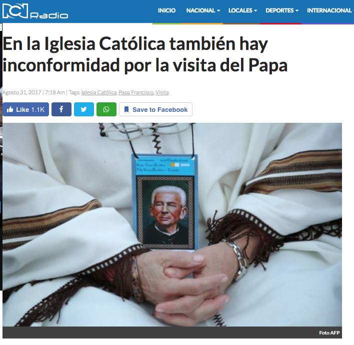 En la Iglesia Católica también hay inconformidad por la visita del Papa