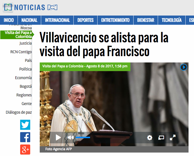 Villavicencio se alista para la visita del papa Francisco