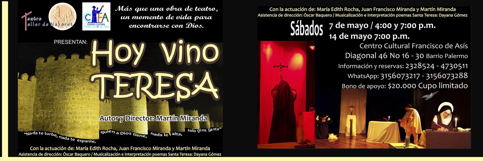 Obra de Teatro HOY VINO TERESA