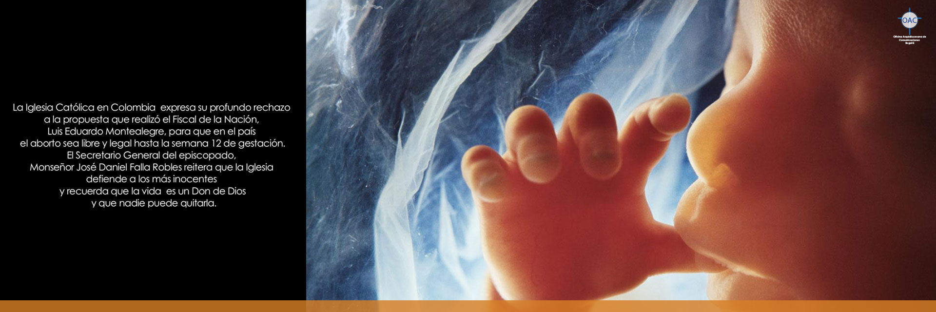 La Iglesia Católica en Colombia rechaza la propuesta del Fiscal de la Nación a favor del aborto.