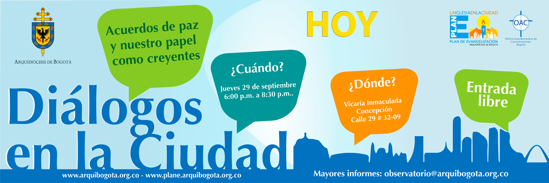 Diálogos en la Ciudad, próximo 29 de septiembre