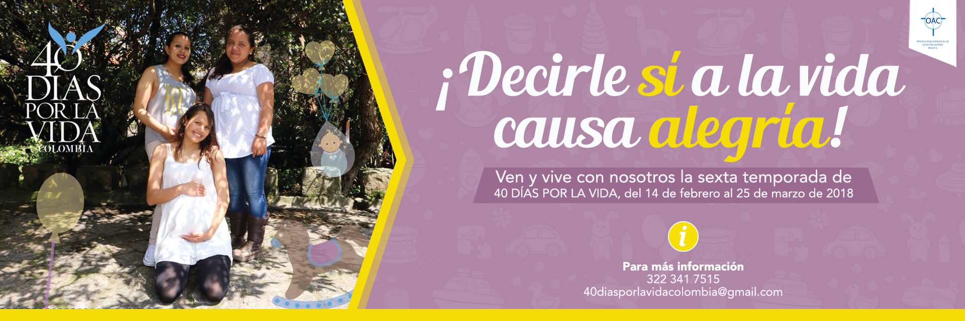 Colombia se une por sexta vez a la campaña 40 días por la vida