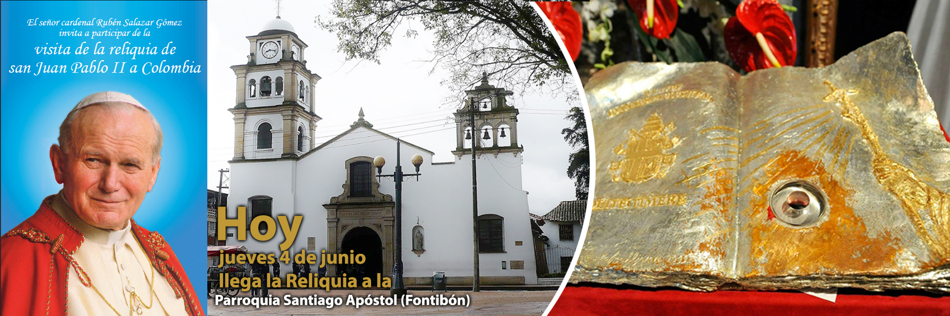 Hoy jueves 4 de junio finaliza la “Visita de la Reliquia de San Juan Pablo II” (su sangre) en Colombia.