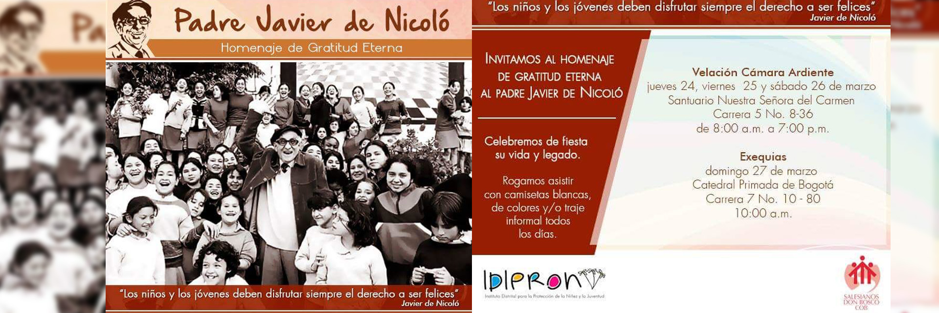 El reverendo padre Javier de Nicoló, SDB Descansa en la Casa del Padre