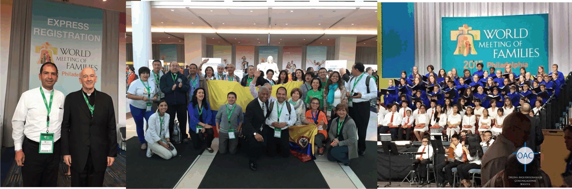 Entre la multitud que espera al papa Francisco en Filadelfia se encuentra una delegación Colombiana