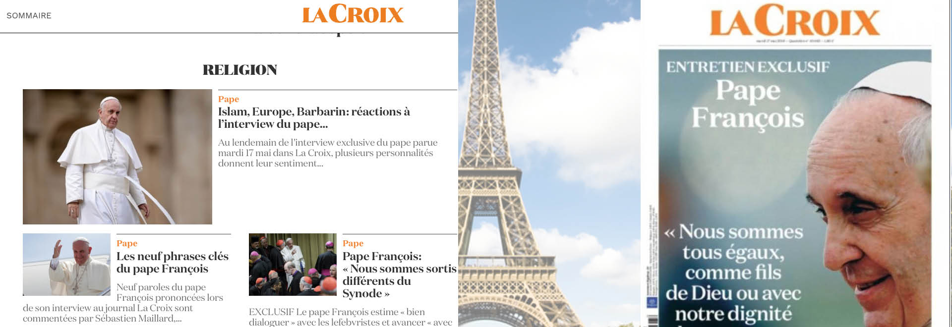 El Papa habla para La Croix