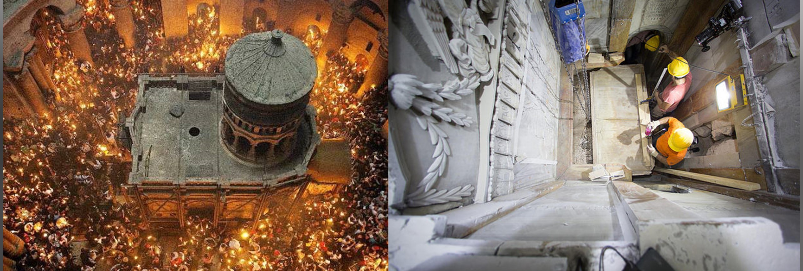 Ha sido retirada la losa que guarda la superficie de la roca original en la que, según la tradición, se puso el cuerpo de Cristo