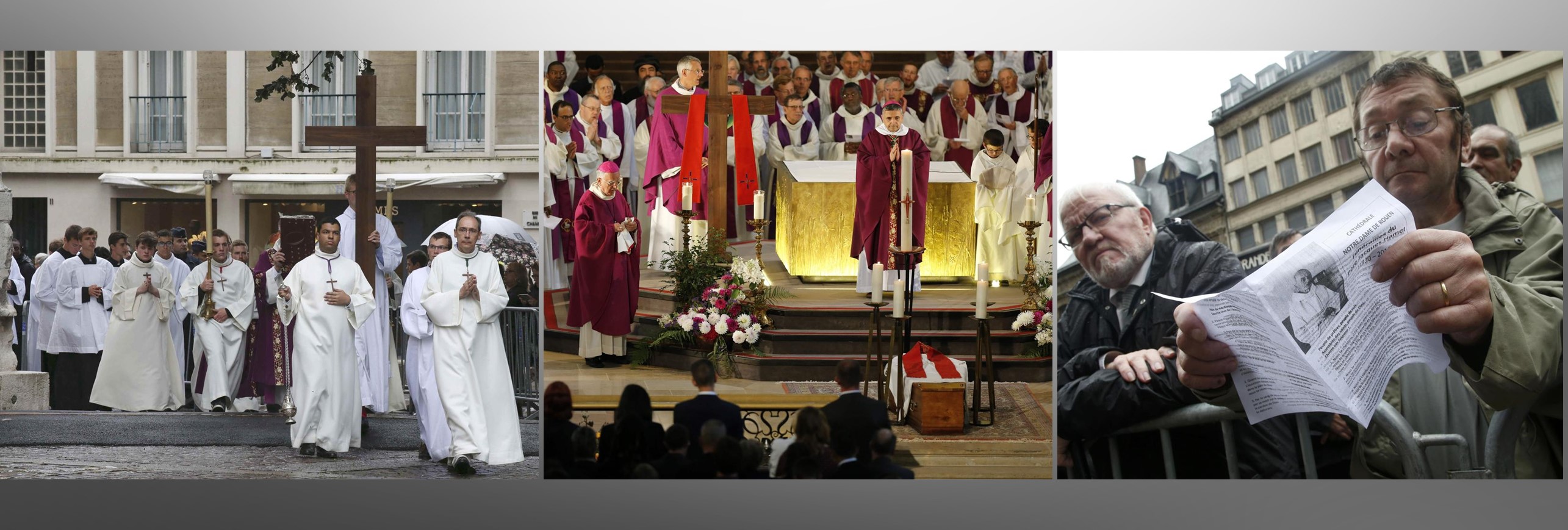 Miles de personas despiden al padre Hamel, en Francia