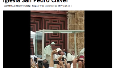 El papa Francisco rezó el Ángelus en la iglesia San Pedro Claver
