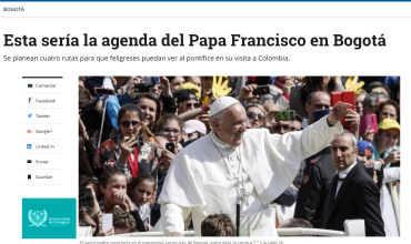 Esta sería la agenda del Papa Francisco en Bogotá
