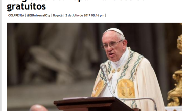 ¡No se deje engañar!: Los oficios religiosos del Papa Francisco son gratuitos