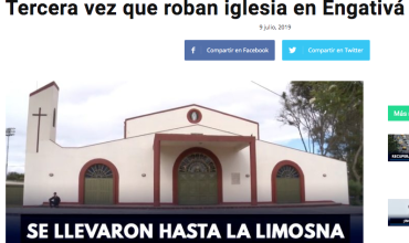 Tercera vez que roban iglesia en Engativá