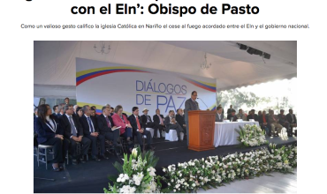 Iglesia en Nariño esperaba ansiosa el cese con el Eln’: Obispo de Pasto