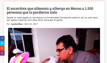 El sacerdote que alimenta y alberga en Mocoa a 1.500 personas que lo perdieron todo