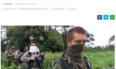 Iglesia católica propone que el Estado inicie diálogos con paramilitares