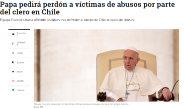 Papa pedirá perdón a víctimas de abusos por parte del clero en Chile