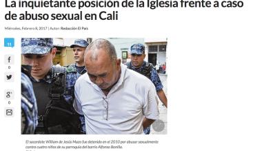 La inquietante posición de la Iglesia frente a caso de abuso sexual en Cali