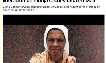 Iglesia pide al Gobierno mediar para liberación de monja secuestrada en Malí