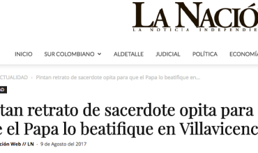 Pintan retrato de sacerdote opita para que el Papa lo beatifique en Villavicencio