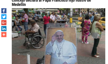 Concejo declara al Papa Francisco hijo ilustre de Medellín