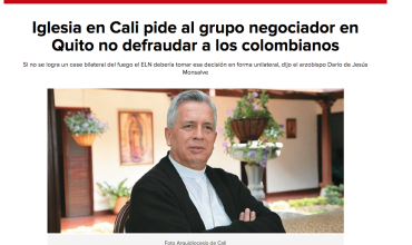 Iglesia en Cali pide al grupo negociador en Quito no defraudar a los colombianos