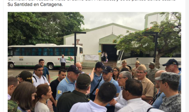 En julio se conocerá itinerario oficial del papa Francisco en Cartagena