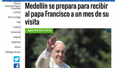 Medellín se prepara para recibir al papa Francisco a un mes de su visita