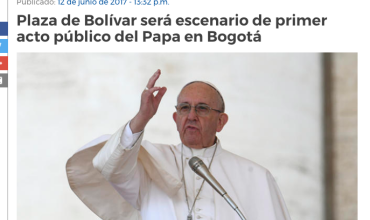 Plaza de Bolívar será escenario de primer acto público del Papa en Bogotá
