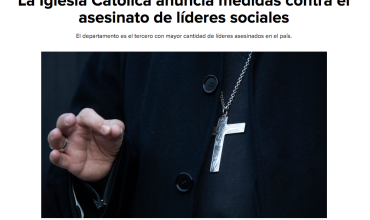 La Iglesia Católica anuncia medidas contra el asesinato de líderes sociales