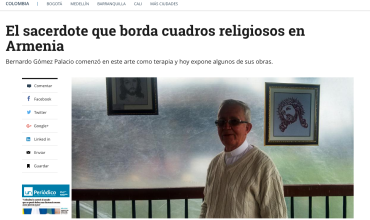 El sacerdote que borda cuadros religiosos en Armenia