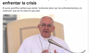 El papa Francisco llama a la iglesia venezolana a construir puentes para enfrentar la crisis