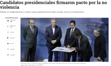 Candidatos presidenciales firmaron pacto por la no violencia