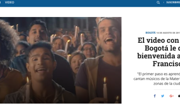 El video con el que Bogotá le da la bienvenida al papa Francisco