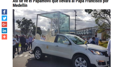 Así se ve el papamóvil que llevará al papa Francisco por Medellín