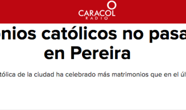 Los matrimonios católicos no pasan de moda en Pereira