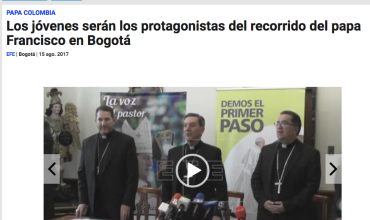 Los jóvenes serán los protagonistas del recorrido del papa Francisco en Bogotá