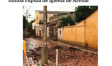 Impacto de rayos matan a hermanos y tumba cúpula de iglesia de Arenal