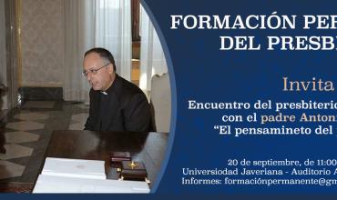 El padre Antonio Spadaro, S.J. dialogará con sacerdotes de la arquidiócesis de Bogotá...